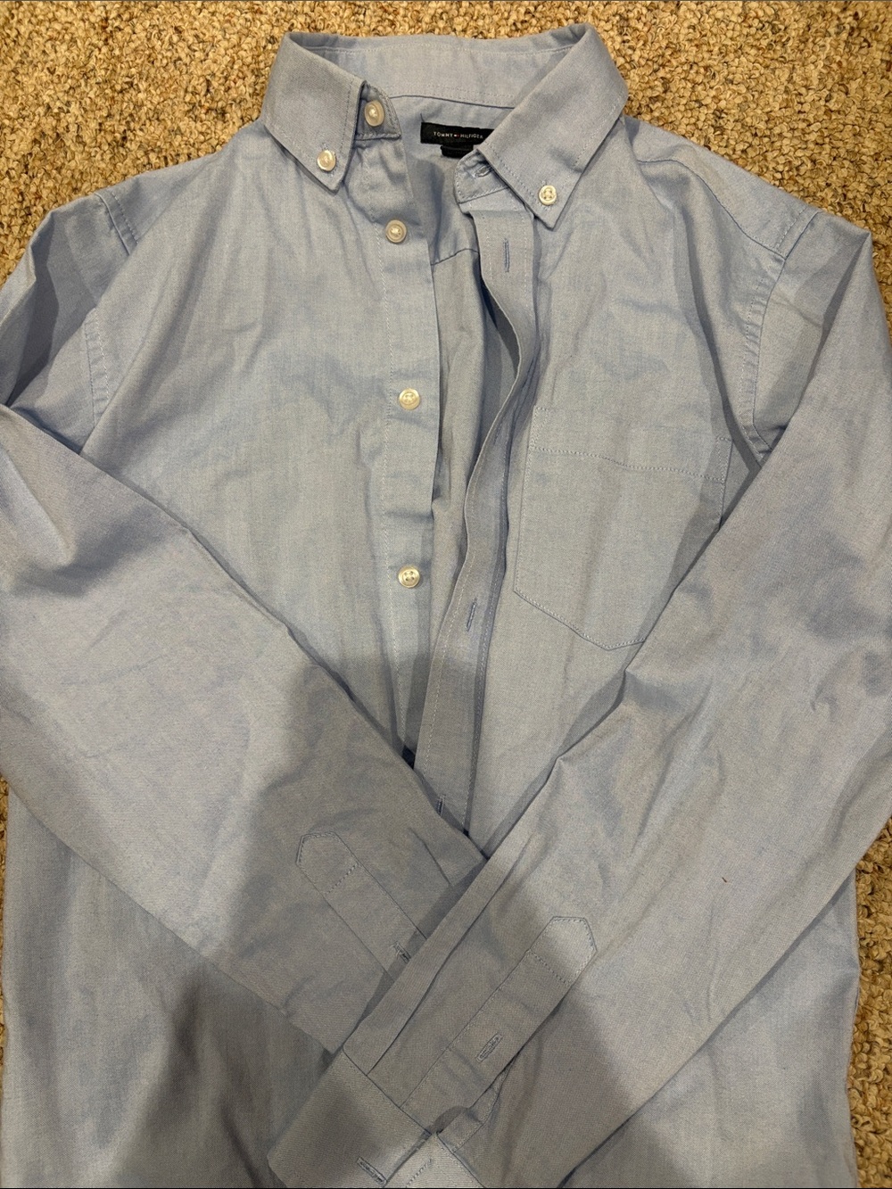 Tommy Hilfiger boys Light Blue Button-Down Oxford Shirt